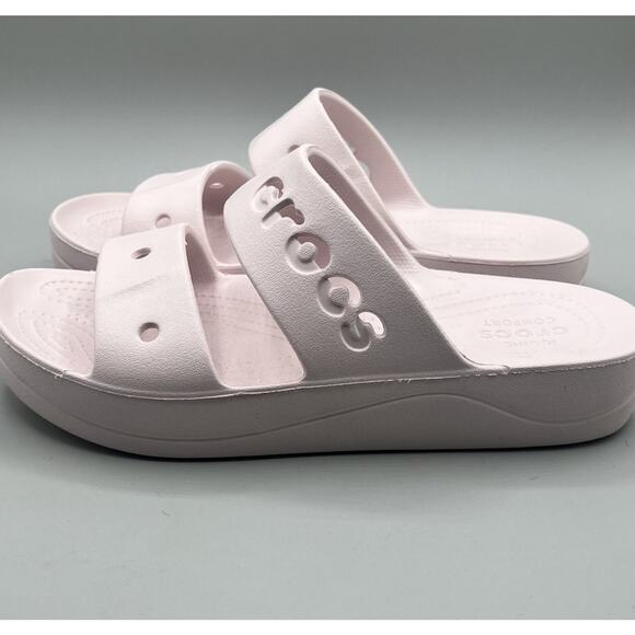 Crocs Baya Platform Slide Rubber Sandals in Petal Pink Womens Size 9W EUC - Picture 4 of 9